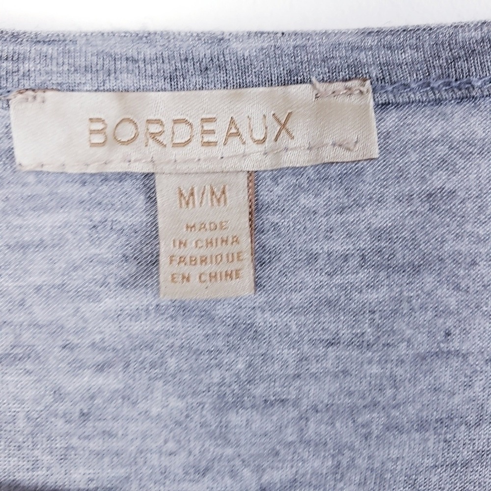 BORDEAUX‎ Anthropologie Grey Lace Overlay Top T-shirt Size Medium - Picture 5 of 8